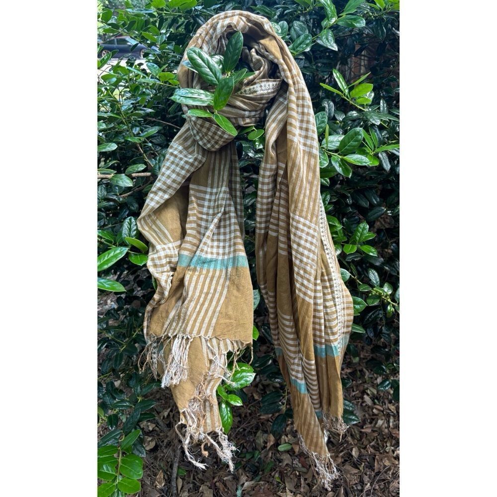 Matta NY Dupatta Silk Cotton Scarf Pareo Wrap Tassels Shawl / new no tags